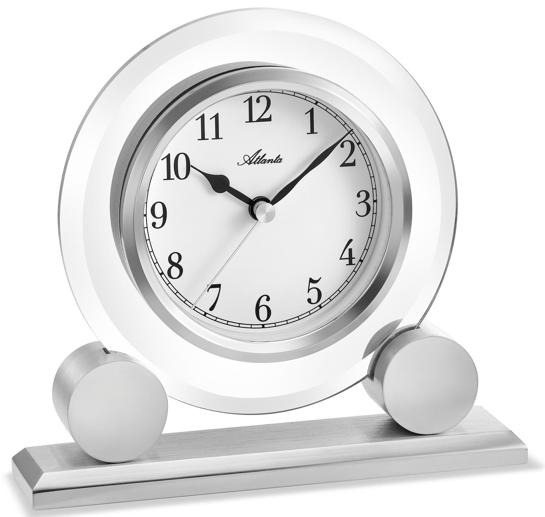 Atlanta Tischuhr Quarz Serie 3118 Glas Metall Kombination