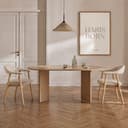 Haris Børn Esszimmerstuhl ELIN Set 2 St. Beige Massiv Eiche mit Armlehne Bild 2