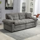 BBG Sofa 213 cm Zweisitzer Grau Chenille Komfortsofa Bild 2