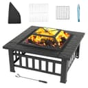 LALAHO Feuerschale 3 in 1 Feuerstelle mit Funkenschutz, Holzkohlegrill Bild 2