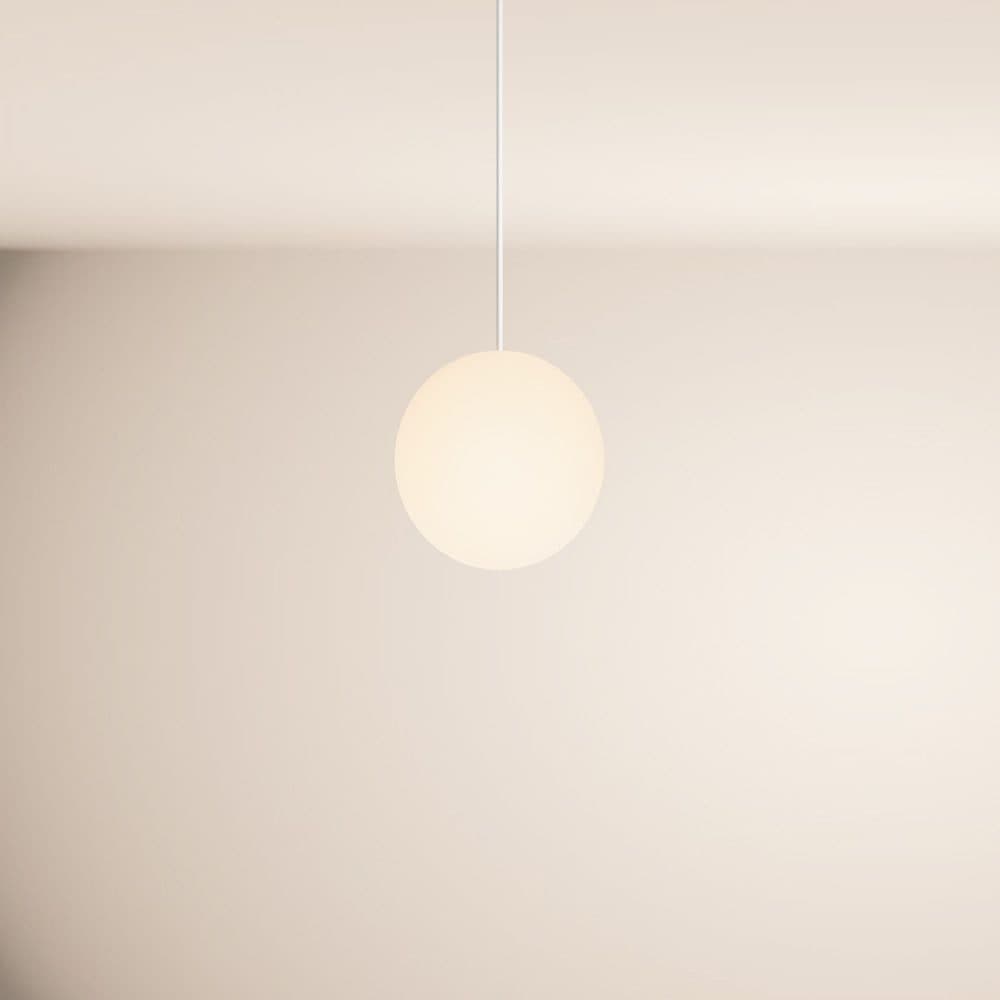 s.luce Pendelleuchte Orb Glas Hängeleuchte Weiß E27 - Bild 2