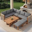 HAUSS SPOLE Gartenlounge-Set 6-Sitzer Grau Akazienholz mit Kissen Bild 2