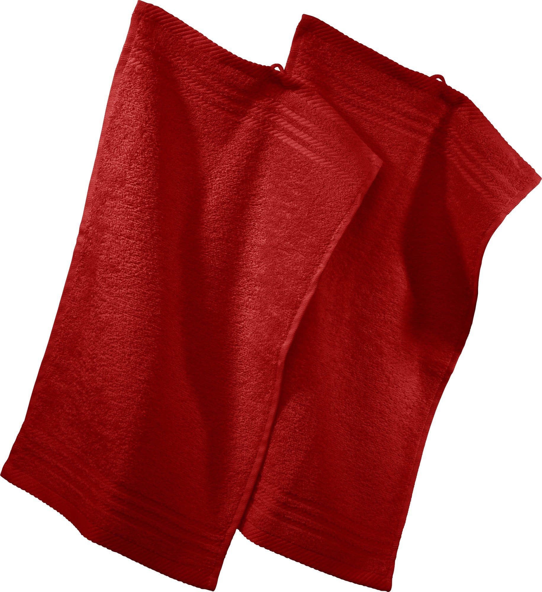 REDBEST Gästehandtuch 2er-Pack Frottier Uni Rot - Bild 2