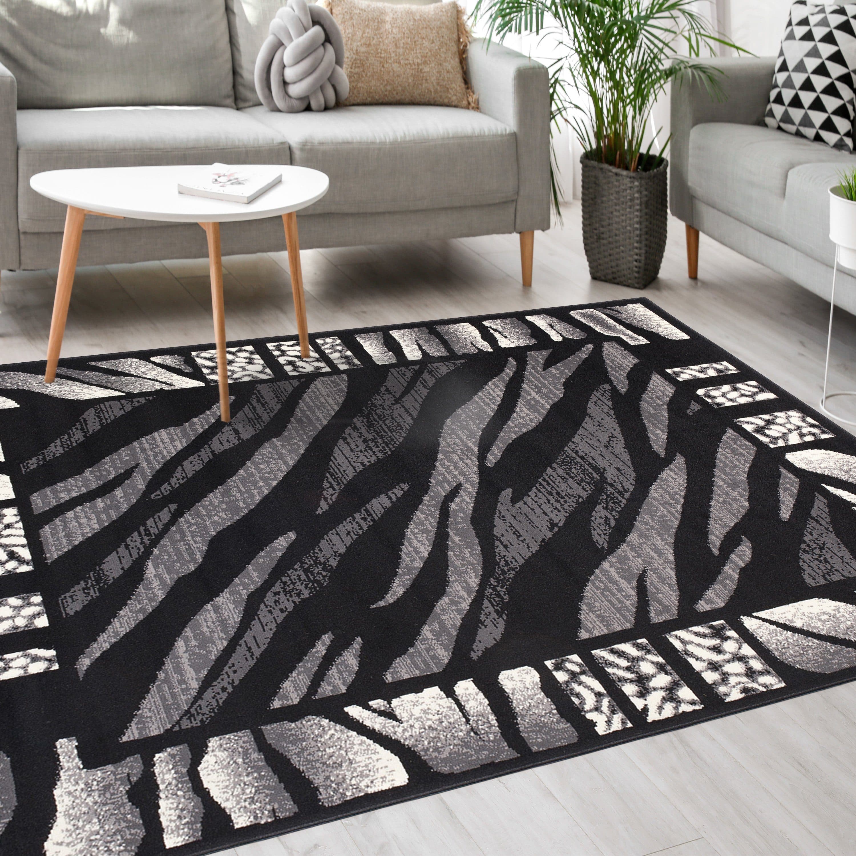 Mazovia Designteppich Modern Kurzflor Wohnzimmerteppich Robust und Pflegeleicht Grau - Bild 2