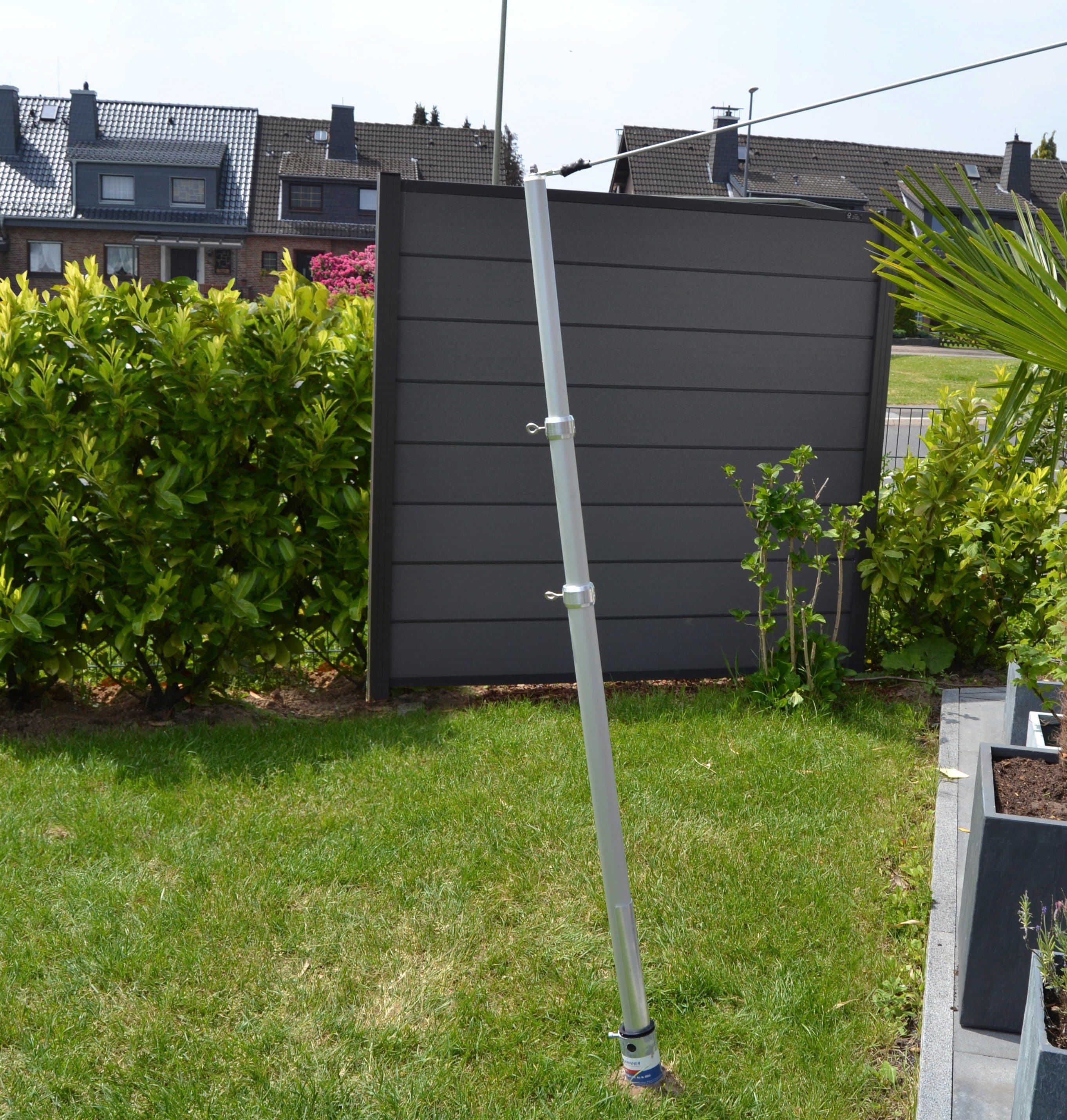 Floracord Sonnensegelmast 280 cm Aluminium Silber