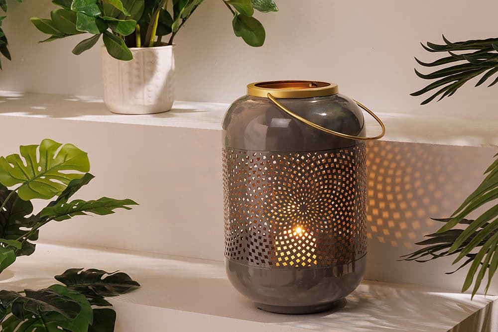 riess-ambiente Windlicht CANDLELIGHT Grau/Gold 30cm Metall - Bild 2