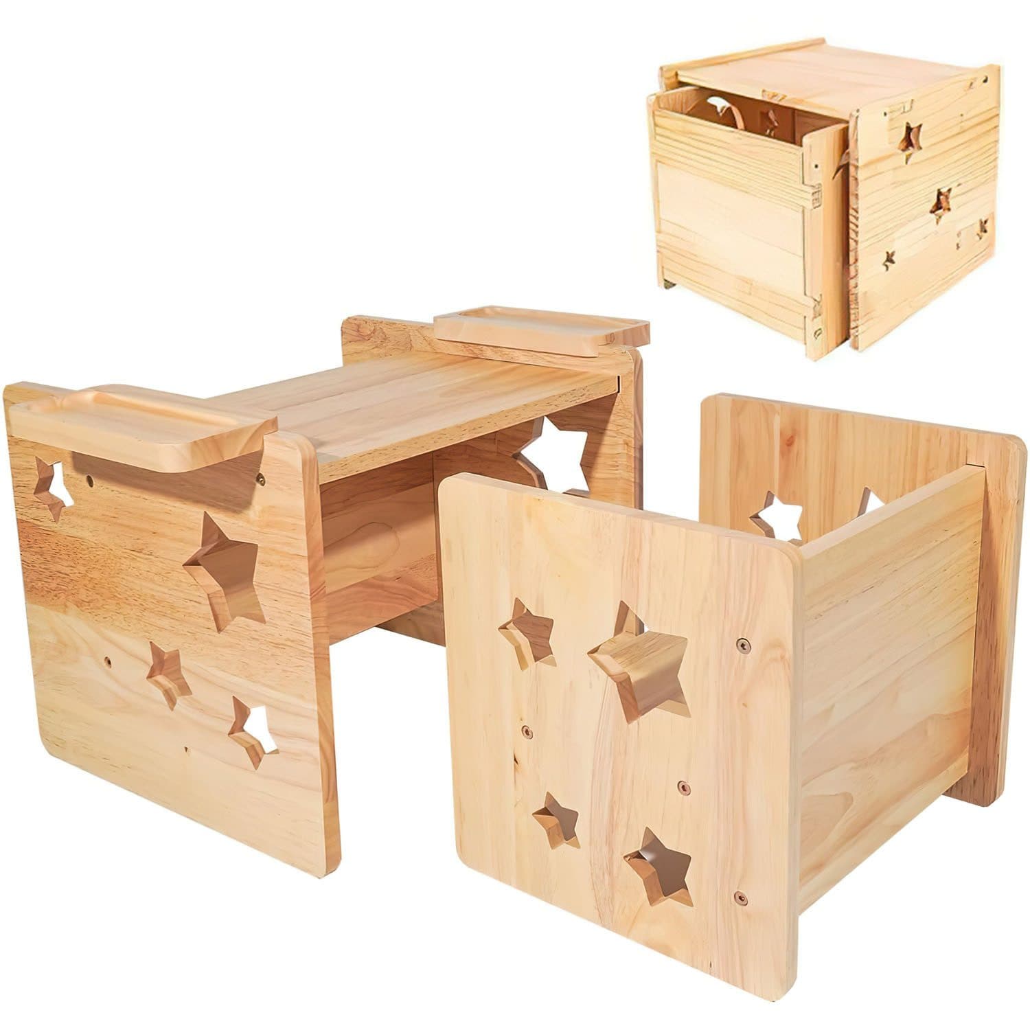 AIMAX Kindersitzgruppe Tisch und Stuhl Set Weiß Modern - Bild 2