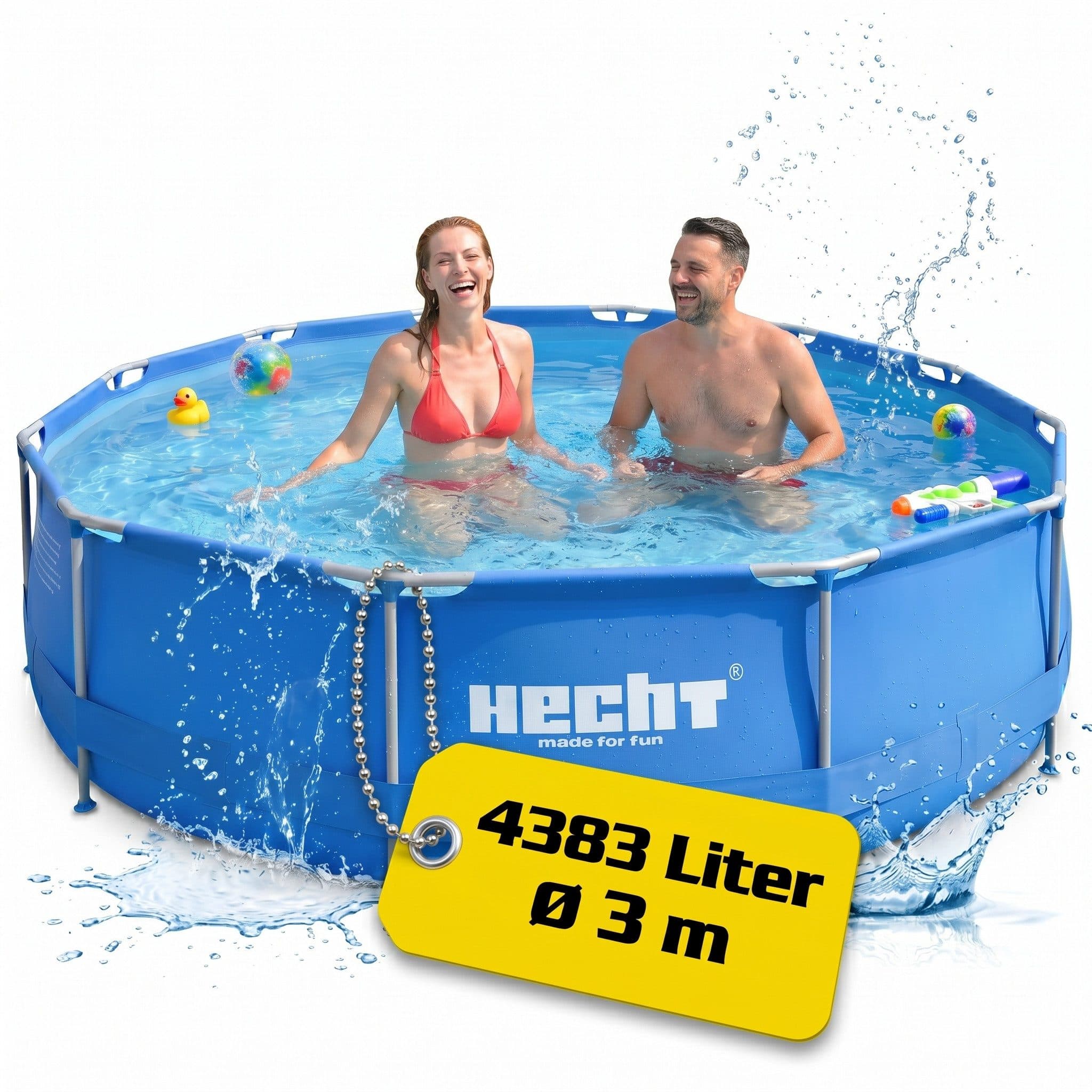 Hecht Stahlrohrpool Rund 300cm Blau UV-beständig - Bild 2