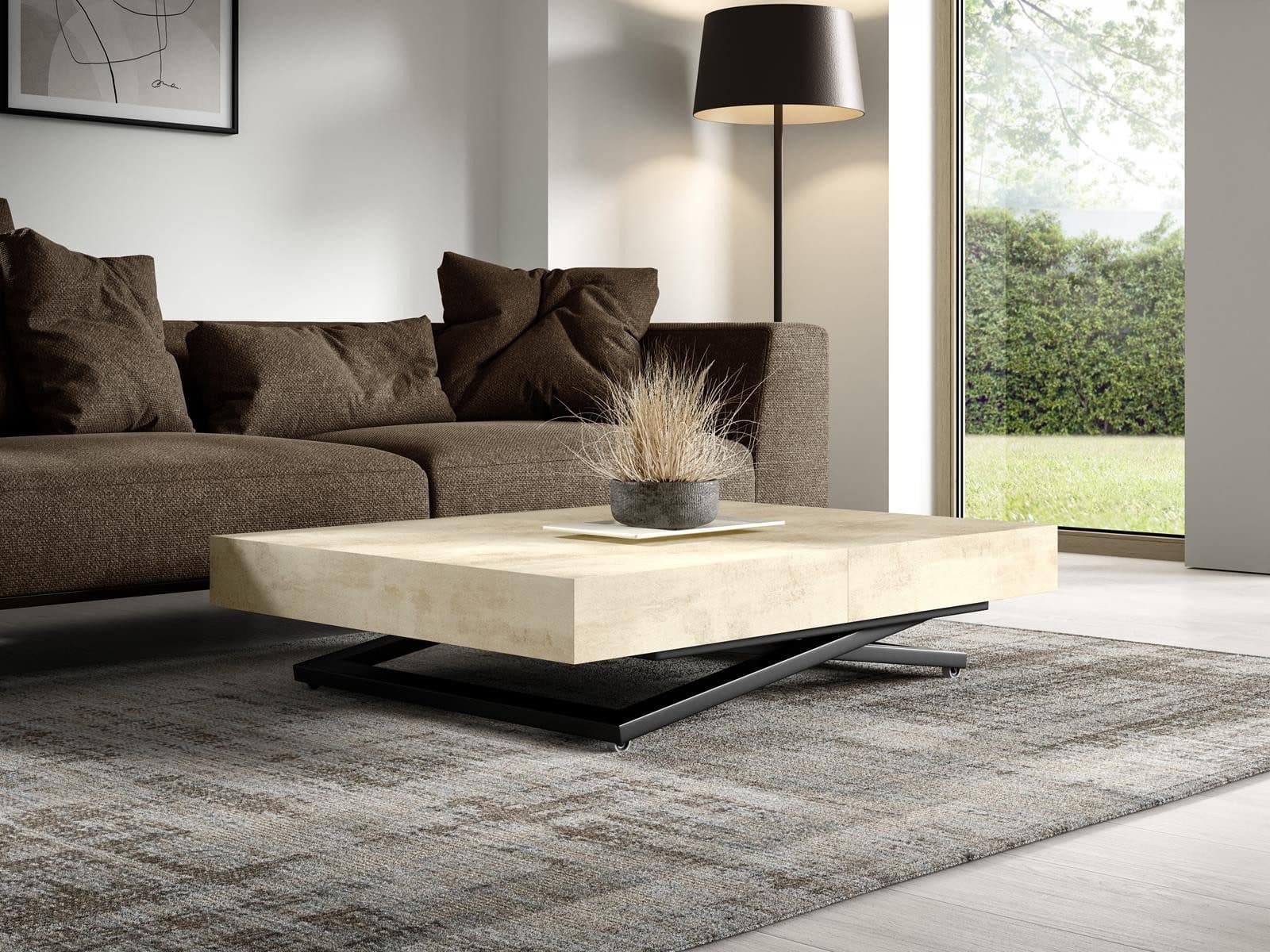 Compleo Couchtisch ausziehbar höhenverstellbar Modern Weiss - Bild 2