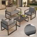 Mucola Gartenlounge-Set 4-tlg. Aluminium Grau Anthrazit Bild 2