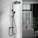HOMELODY Duschsystem 300mm Regendusche Edelstahl Schwarz Bild 2