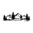 EYOKA 3D Wandbild Berge mit Wald Schwarz MDF Bild 2