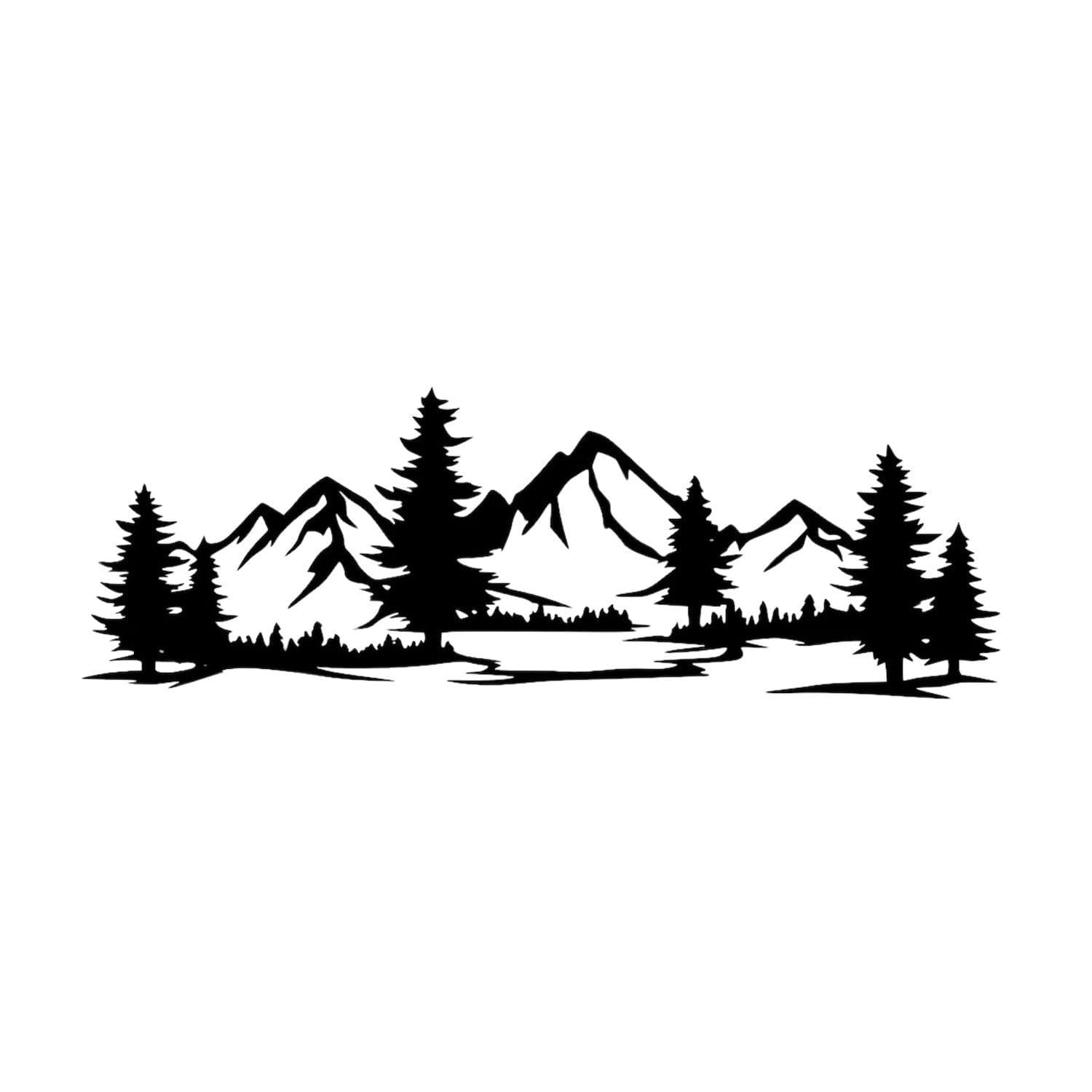EYOKA 3D Wandbild Berge mit Wald Schwarz MDF - Bild 2