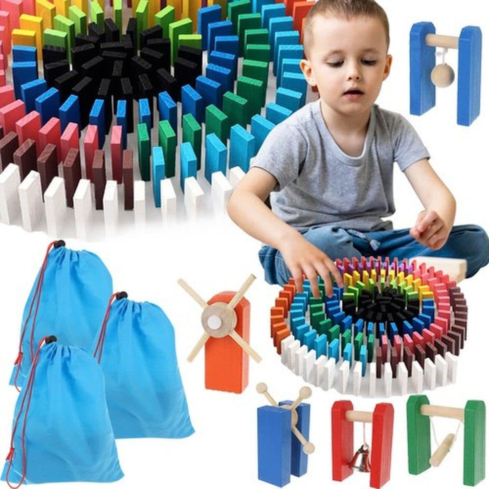 KRUZZEL Holzdominosteine Kinderspielsteine 1080 St. Bunt - Bild 2