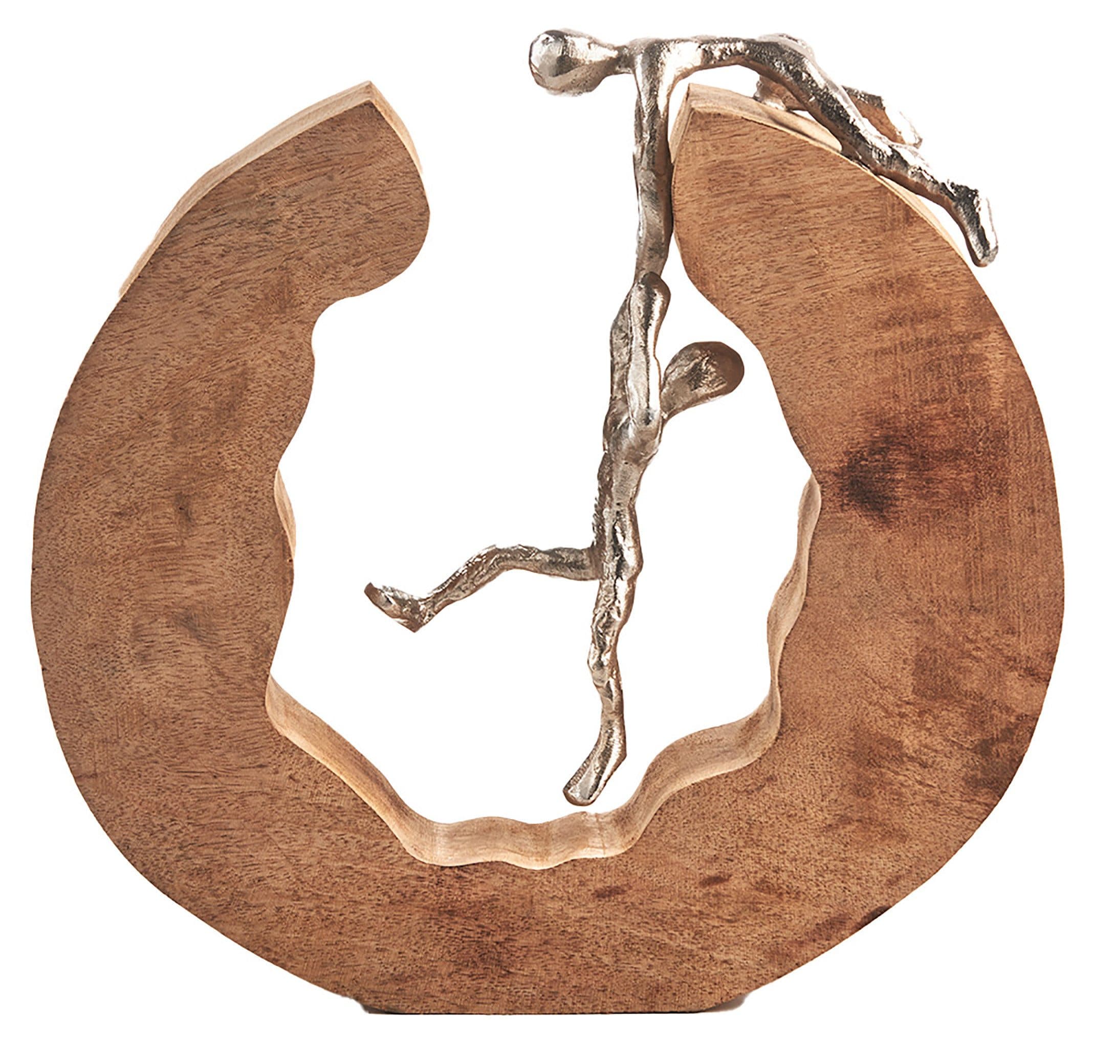 Kobolo Dekoobjekt Holzfigur TRUST Holz und Metall Skulptur - Bild 2
