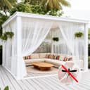 Sunicol Moskitonetz Outdoor Vorhang Transparent Weiß Bild 2