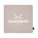 Sansibar Sylt Kissenhülle Beige/Weiß mit Logo Druck Bild 2