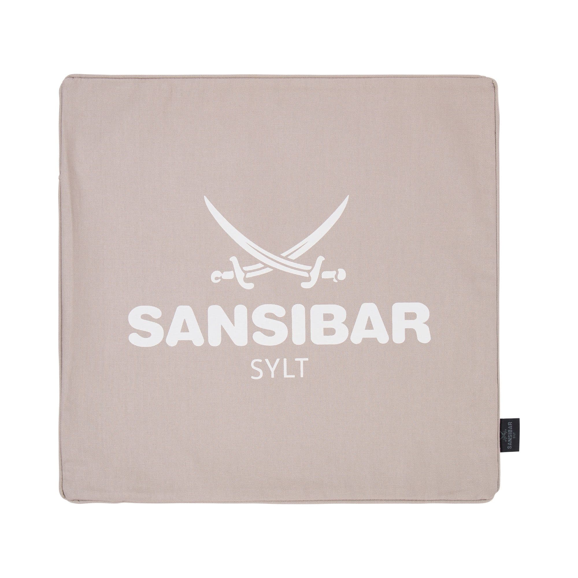 Sansibar Sylt Kissenhülle Beige/Weiß mit Logo Druck - Bild 2