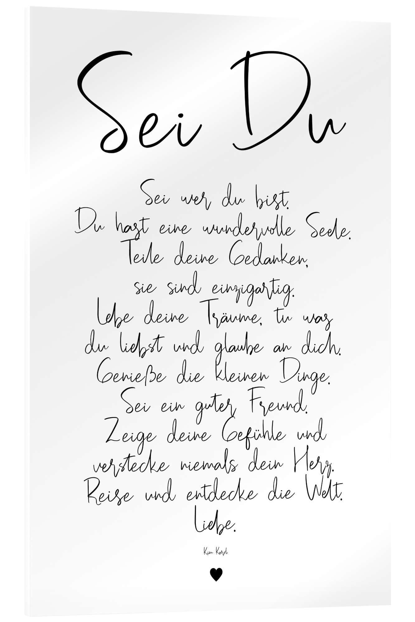 Posterlounge Wandbild Sei Du - ein Gedicht Acrylglasbild - Bild 2