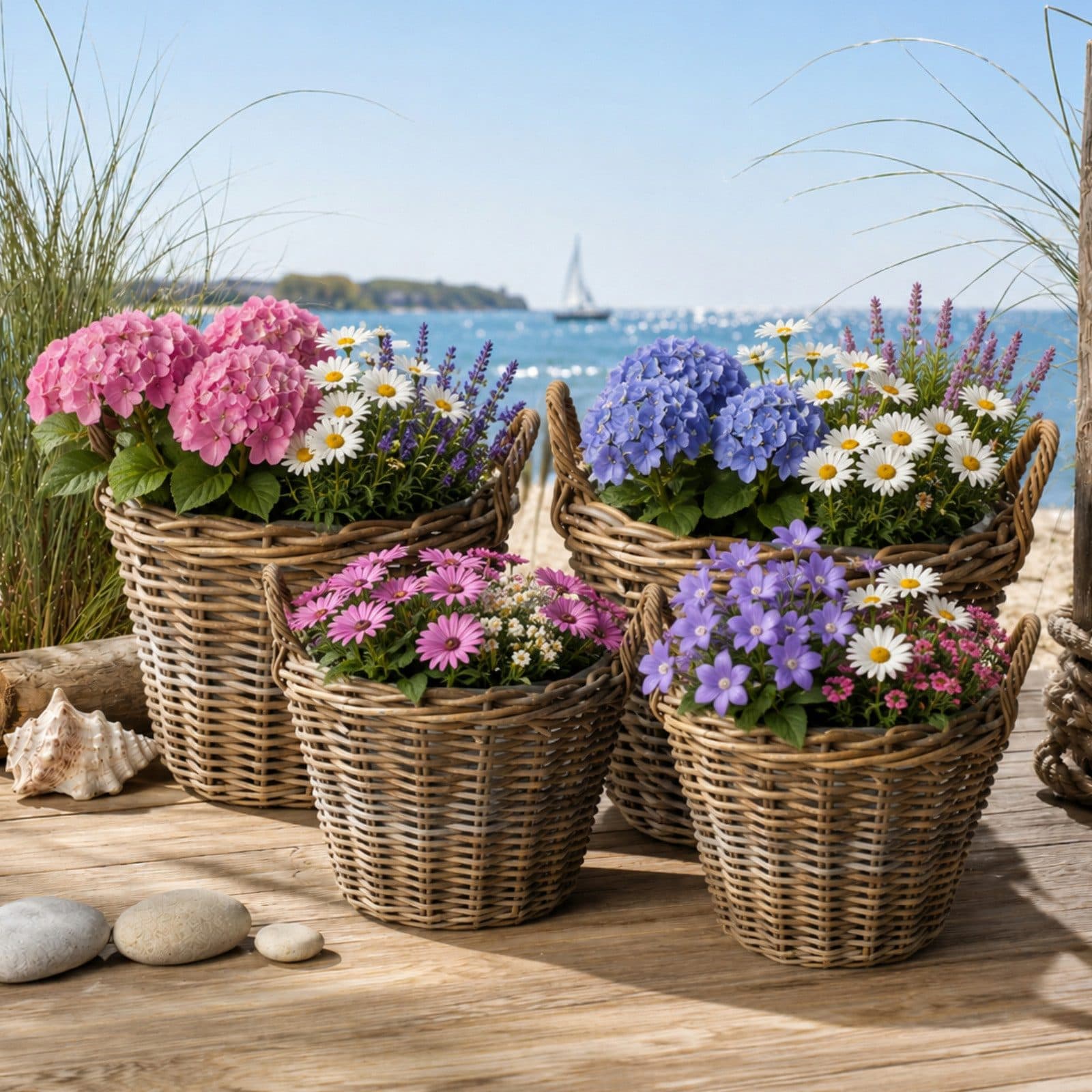 Van der Leeden Rattan Pflanzenkörbe Set 4-tlg. Braun - Bild 2