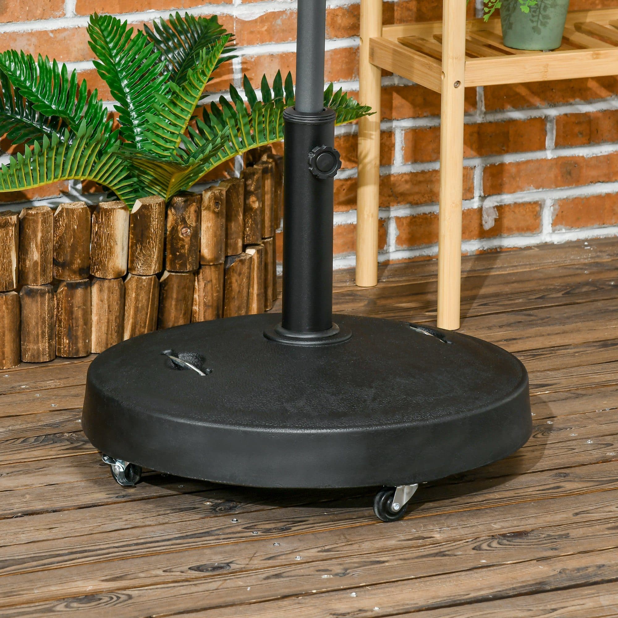 Outsunny Sonnenschirmständer 25 kg Schwarz mit Rädern - Bild 2