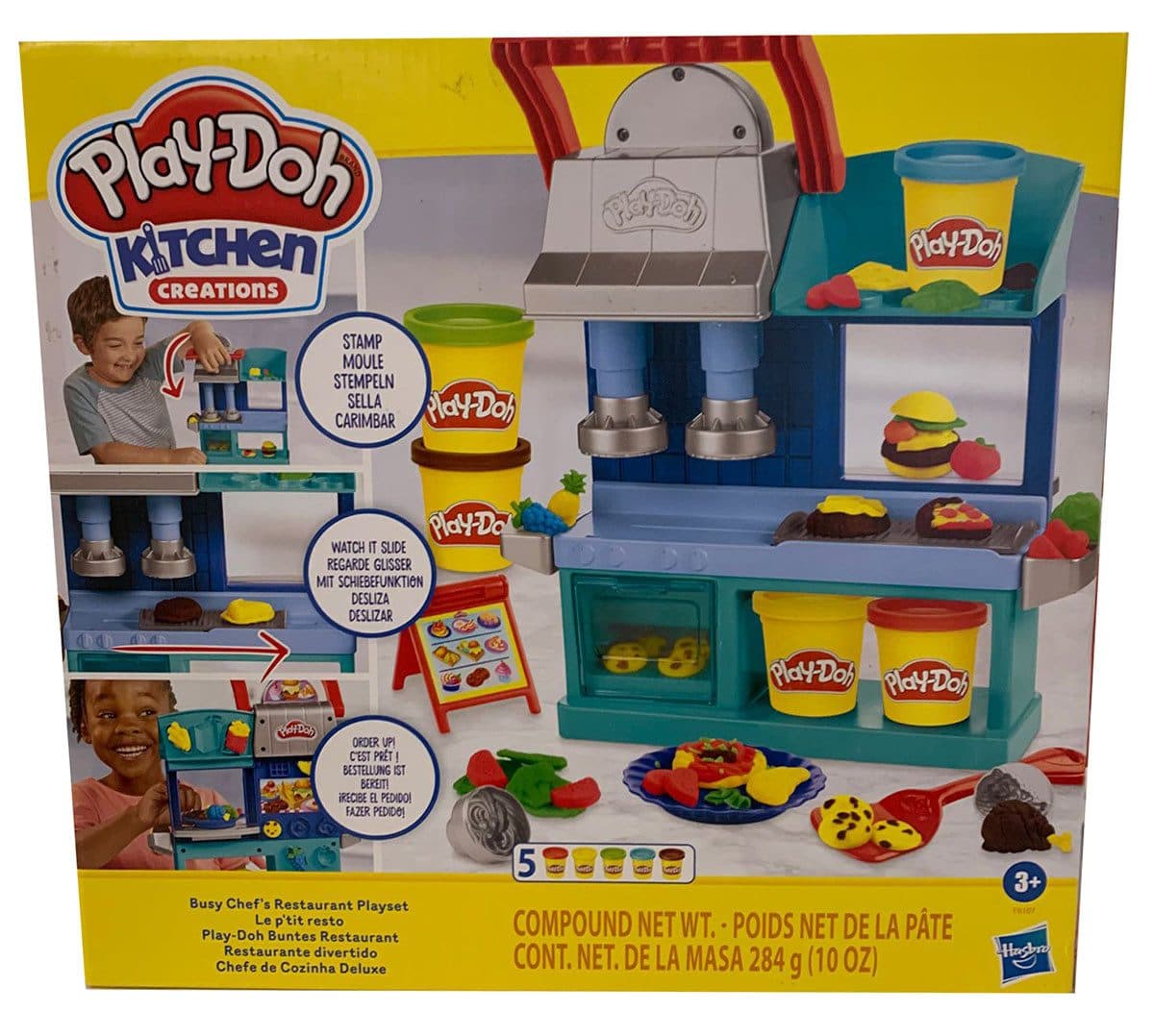 Hasbro Play-Doh Kreativbox Buntes Restaurant 30+ Werkzeuge & Knete
