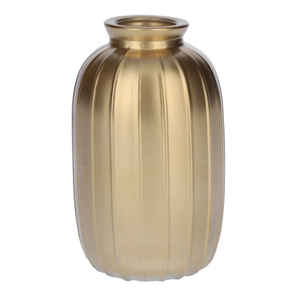 INNA-Glas Dekovase Glasflasche SILVINA Gold-metallic