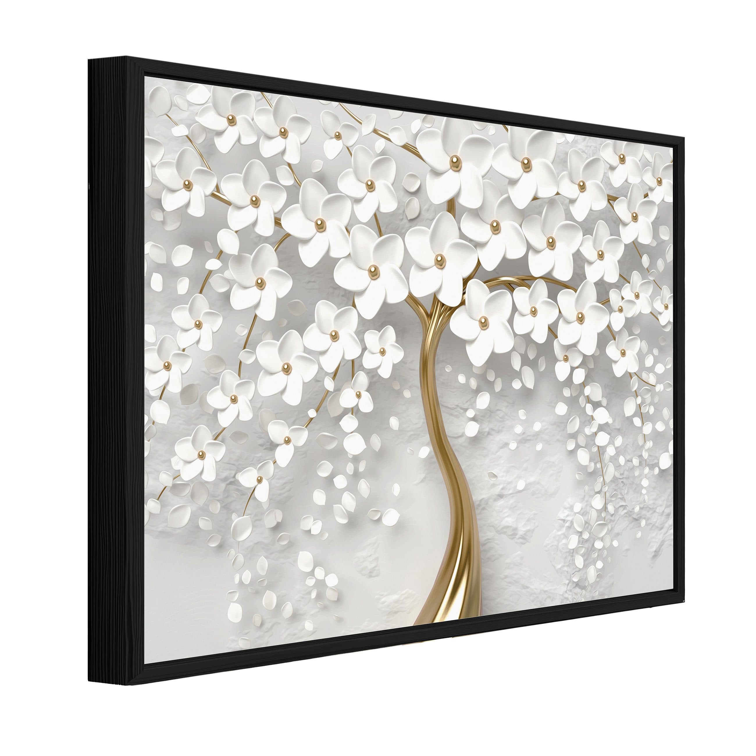 Wallarena Leinwandbild Abstrakt Blumen Gold Baum Modern Deko XXL - Bild 2