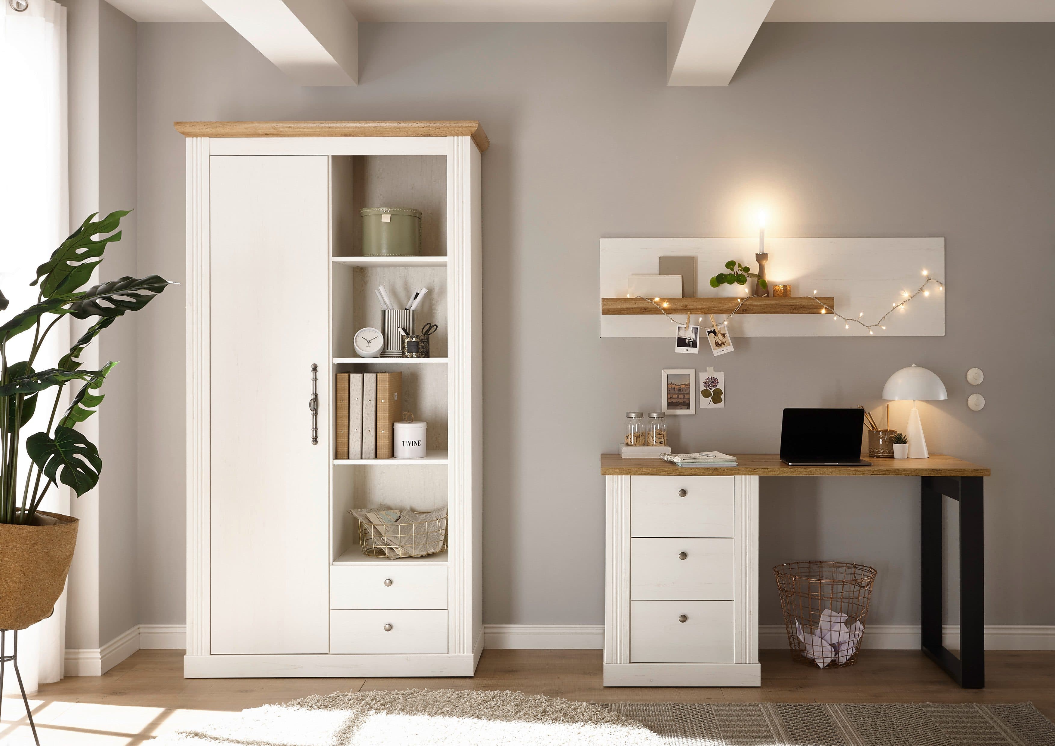 OTTO HOME Westminster Büromöbel-Set Weiß Landhausstil