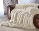 Wohndecke Premium Felldecke Kunstfell Kaninchen Creme-Weiß Bild 2
