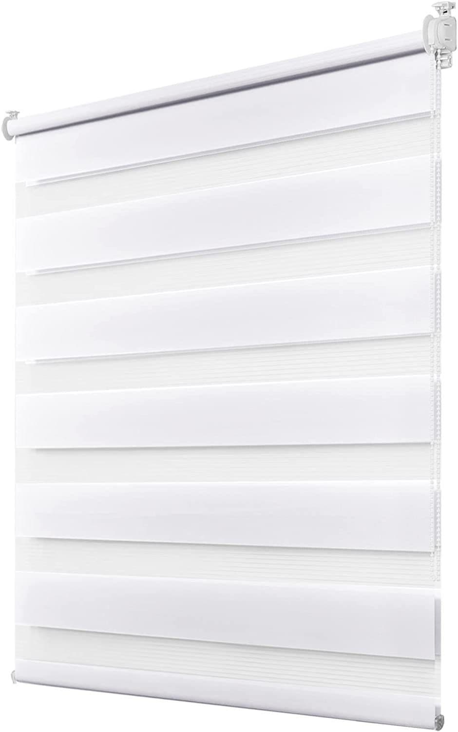 OUBO Doppelrollo Fensterrollo lichtdurchlässig Weiß verdunkelnd Klemmfix - Bild 2