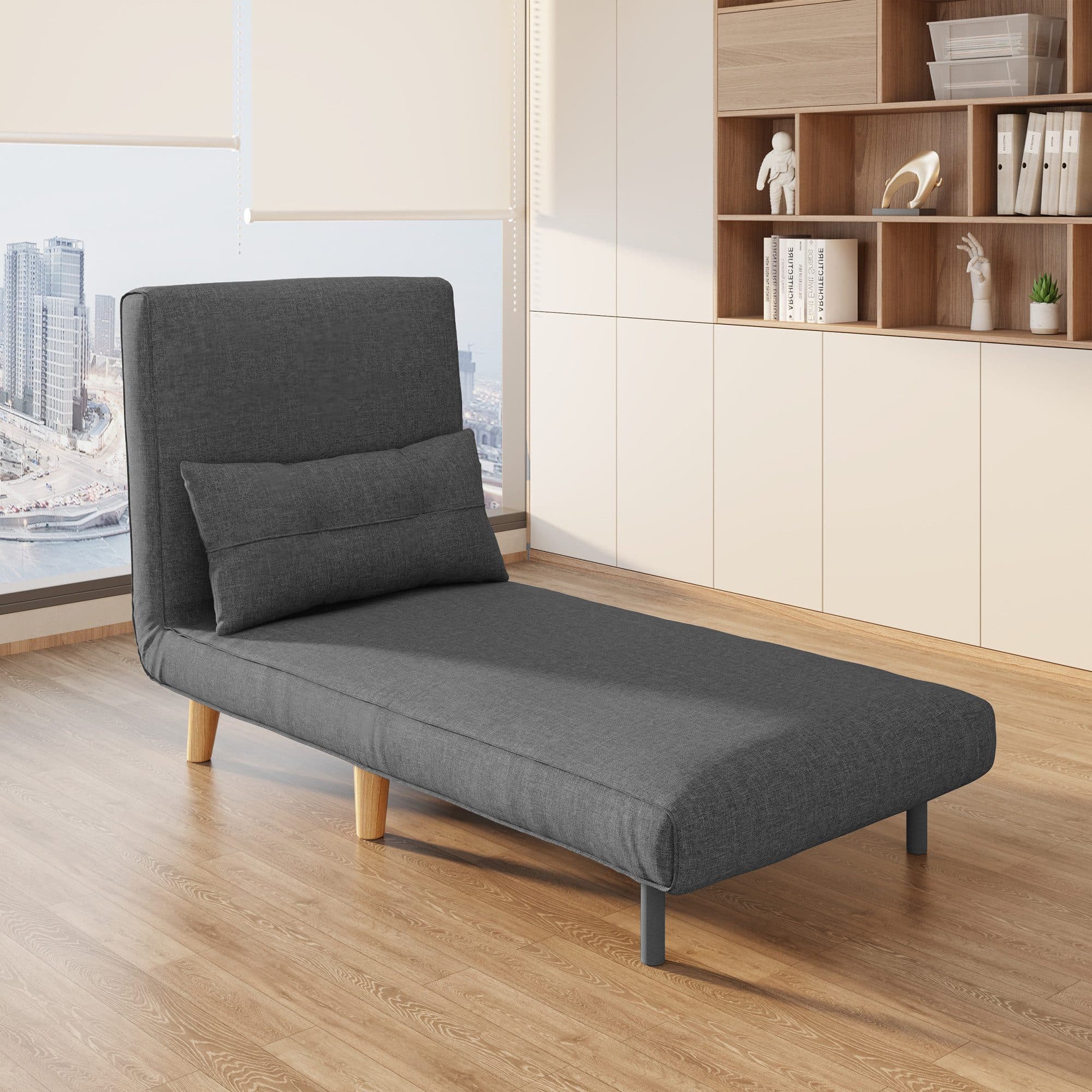 Bealife Relaxsessel Klappbarer Schlafsessel Schlafsofa Fernsehsessel Relaxsessel Dunkelgrau - Bild 2