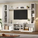Odikalo Wohnwand Mediawand Set Weiß TV-Schrank Wandregal Bild 2
