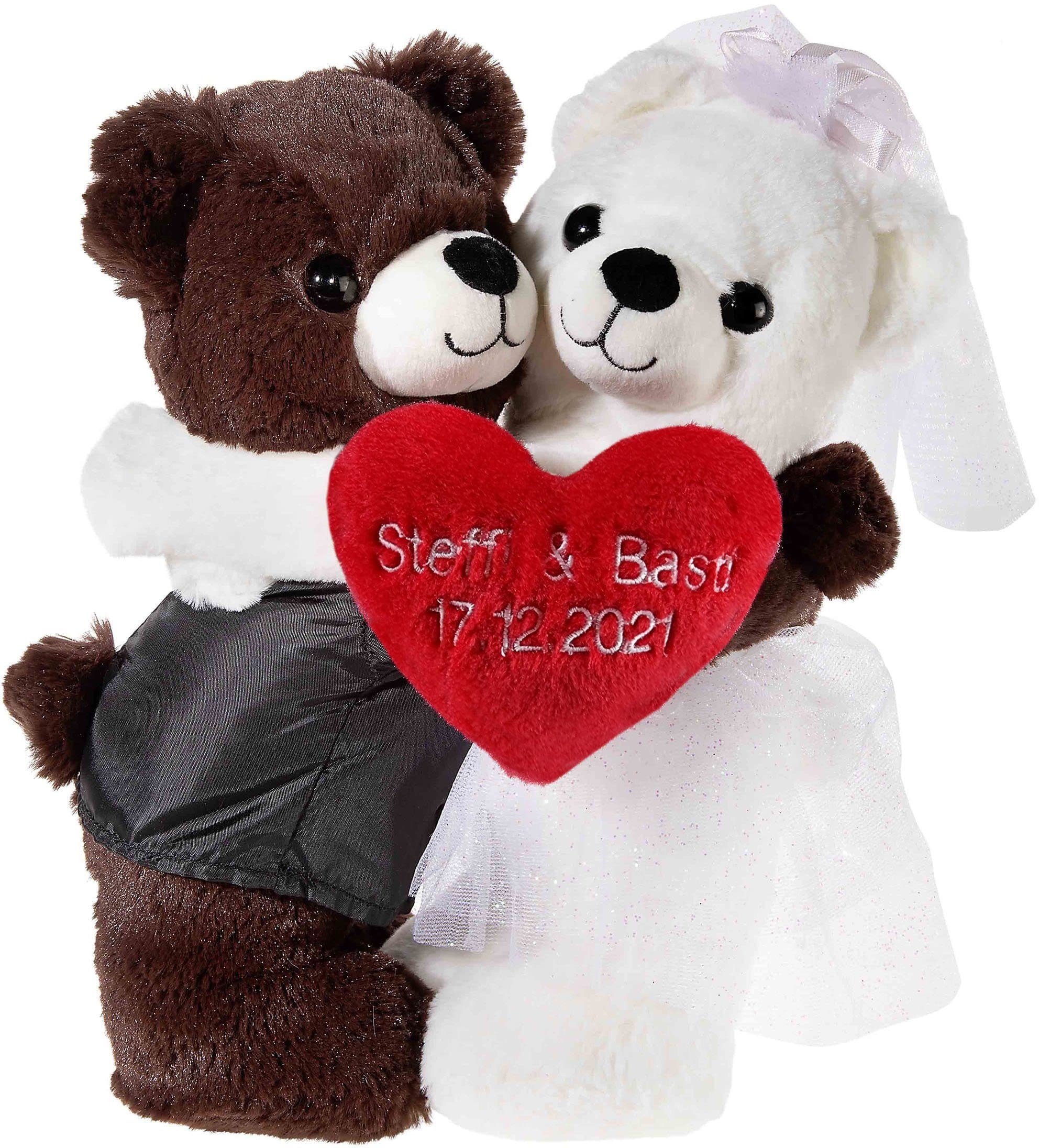 HEUNEC Hochzeitsbärenpaar Bär & Bärin mit individueller Bestickung - Bild 2