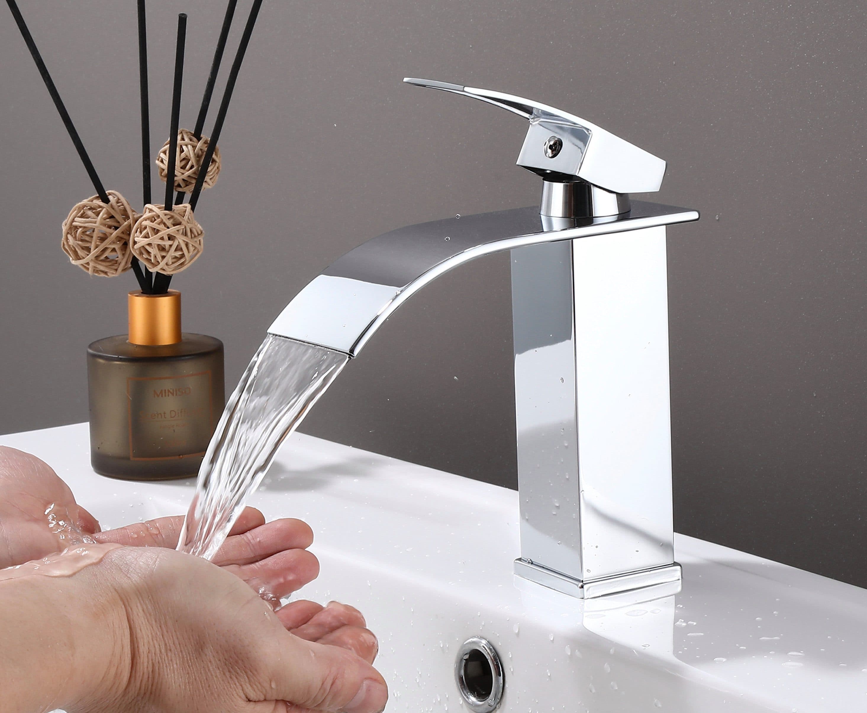 Homeline Badarmatur Waschtischarmatur Wasserhahn Bad Badarmatur Armatur Schwarz Chrom - Bild 2