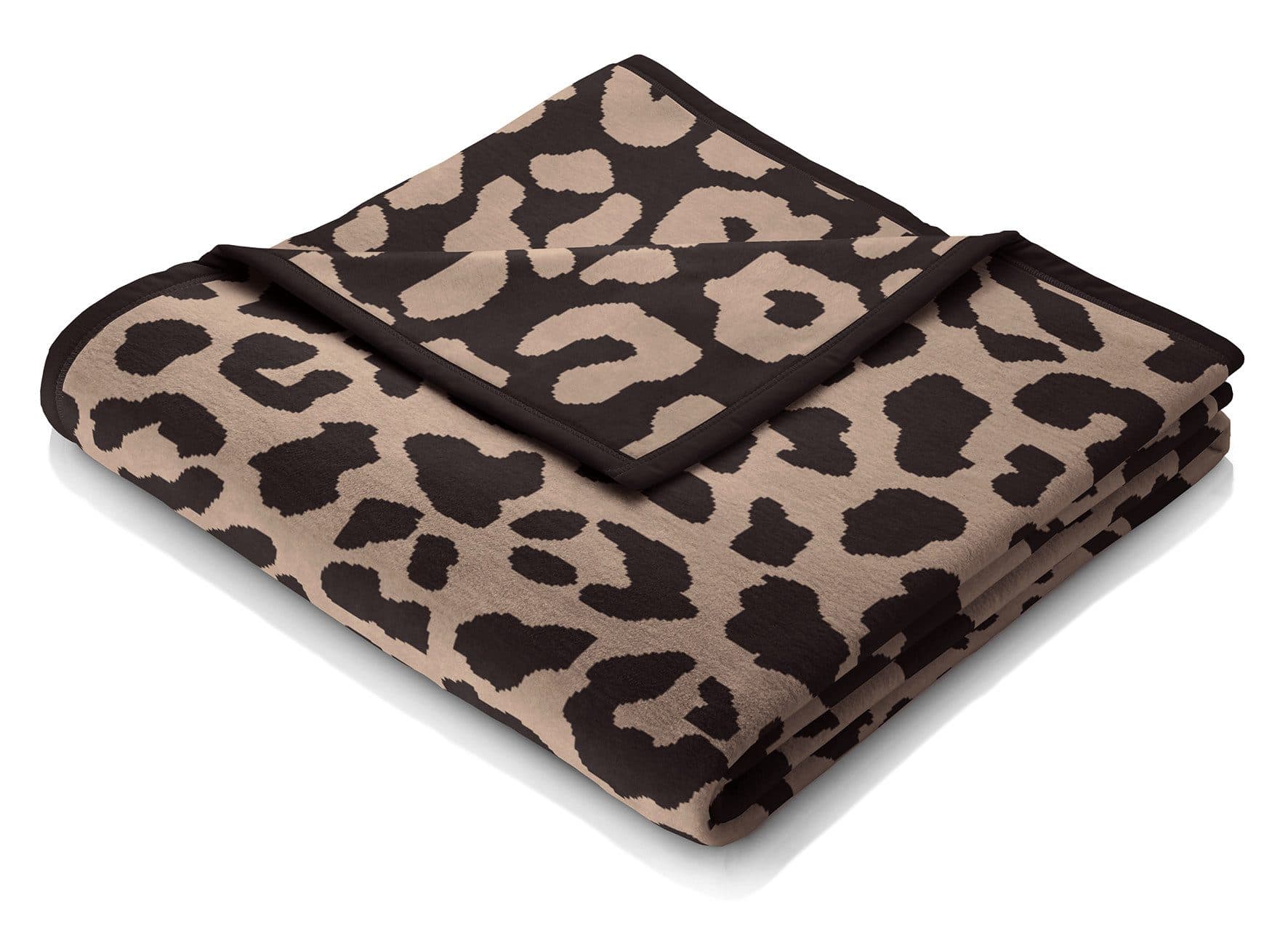Biederlack Wohndecke Leo Soft Kuscheldecke Leoparden-Muster Schwarz Braun - Bild 2