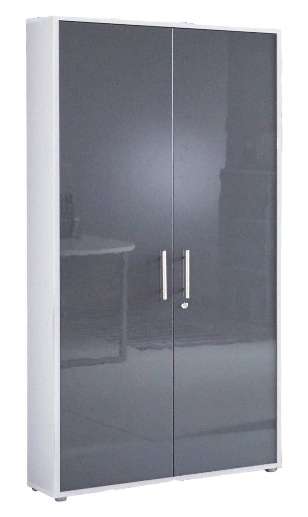 Tabor Aktenschrank Weiß Metallgriffe 5 Fächer - Bild 2