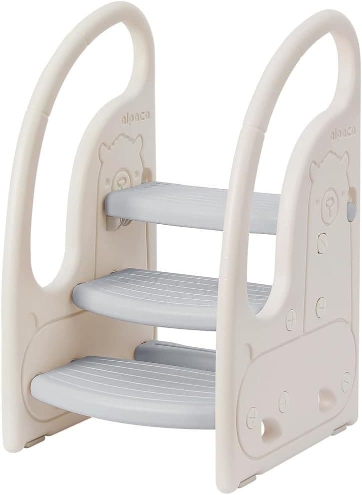 Onasti Tritthocker Dreistufiger Kinderhocker Grau Kunststoff - Bild 2