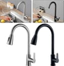 Faizee Home Küchenarmatur Wave Schwarz & Chrom mit Ausziehbrause Bild 2