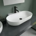 Alpenberger Ovaler Keramikwaschbecken Weiß Nano-Beschichtung Modern Bild 2