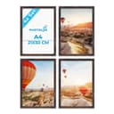 PHOTOLINI Bilderrahmen 4er Set Eiche Dunkel MDF Bild 2