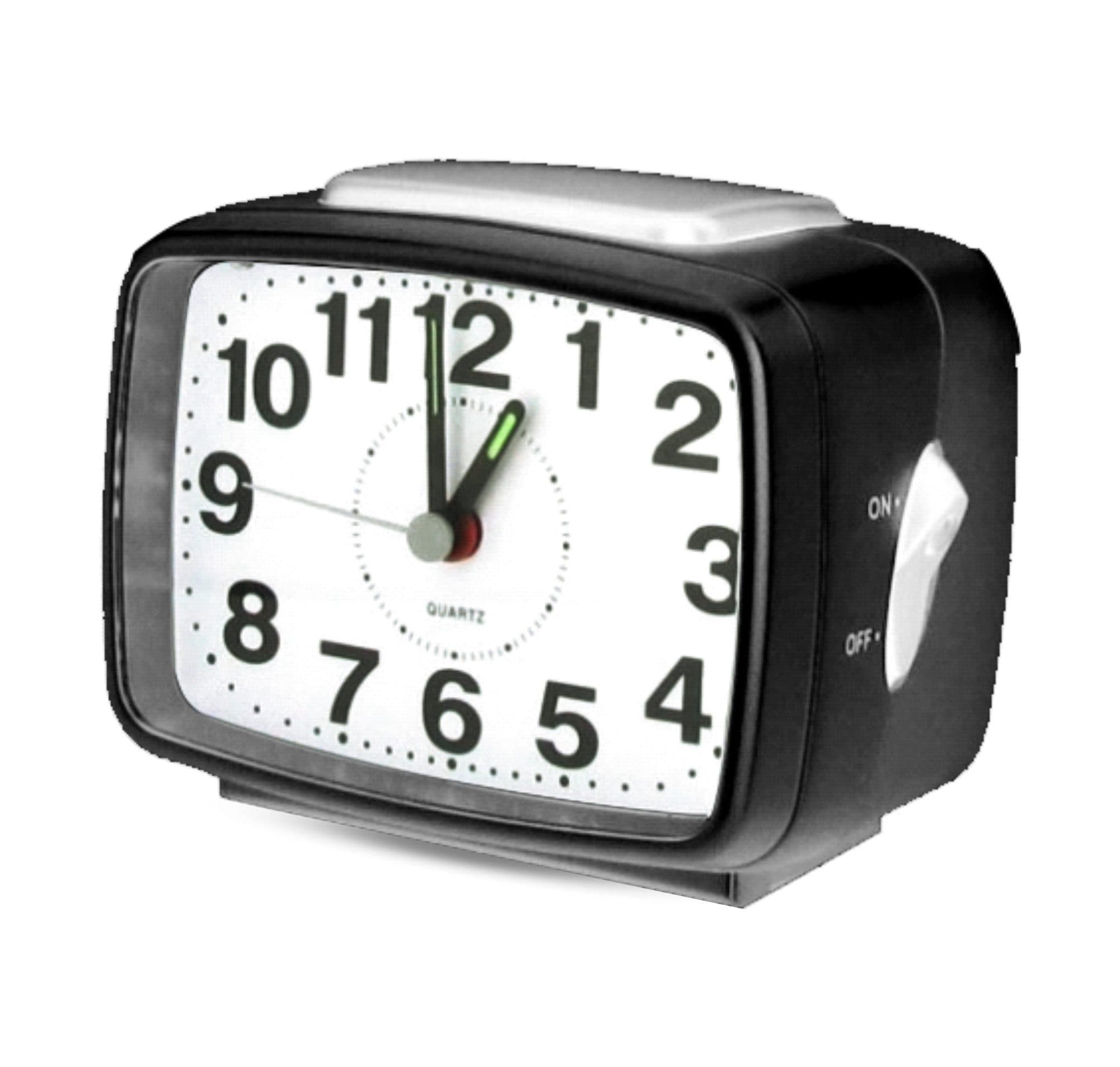 Miraval Quarzwecker Analog Schwarz Große Ziffern Snooze Beleuchtung