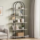GarveeMore Bücherregal gewölbtes Bücherregal Standregal mit 5 Ebenen Bild 2