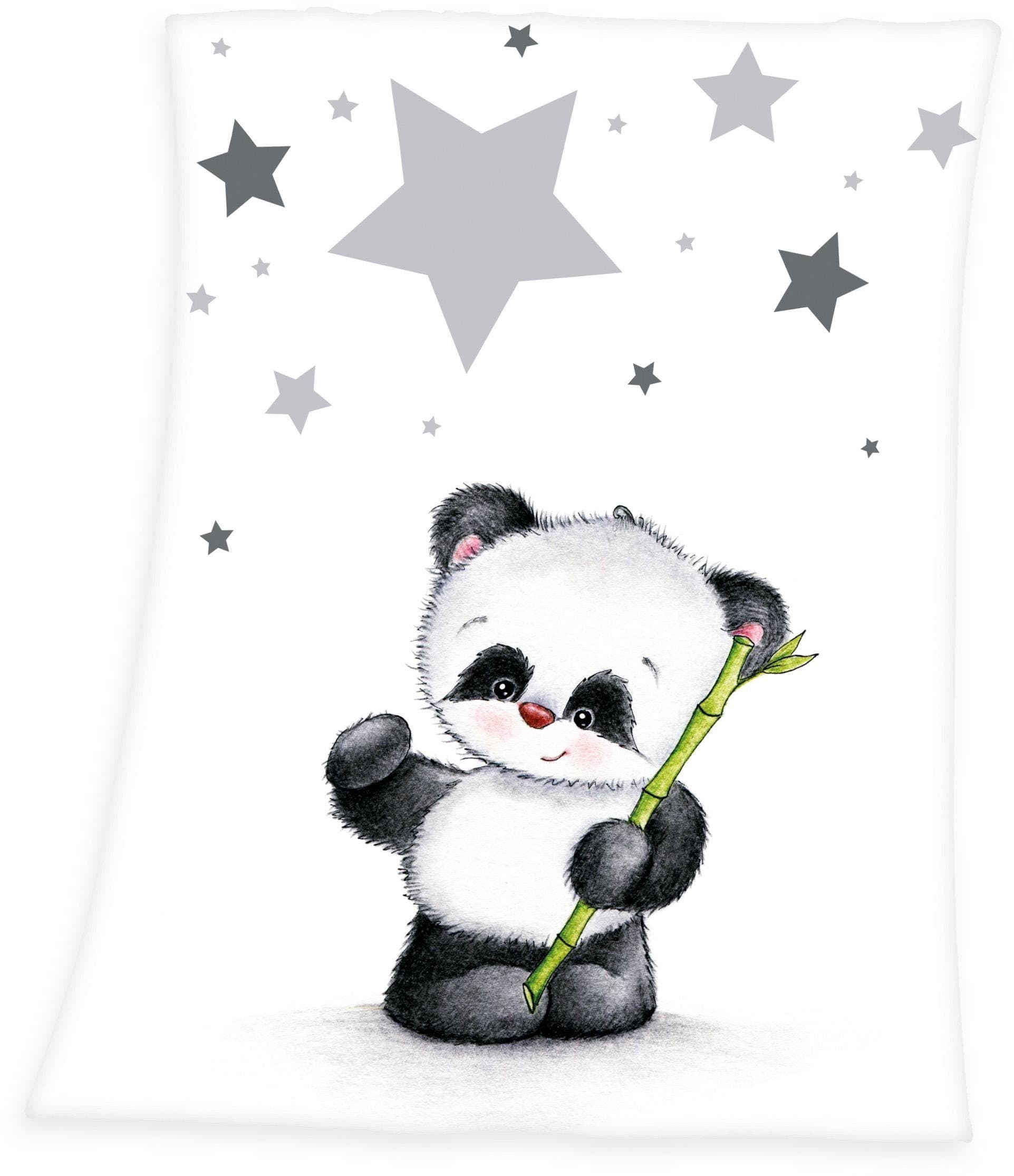 Babydecke Panda Microfaserflausch-Decke 75/100 cm Kuscheldecke Herding - Bild 2