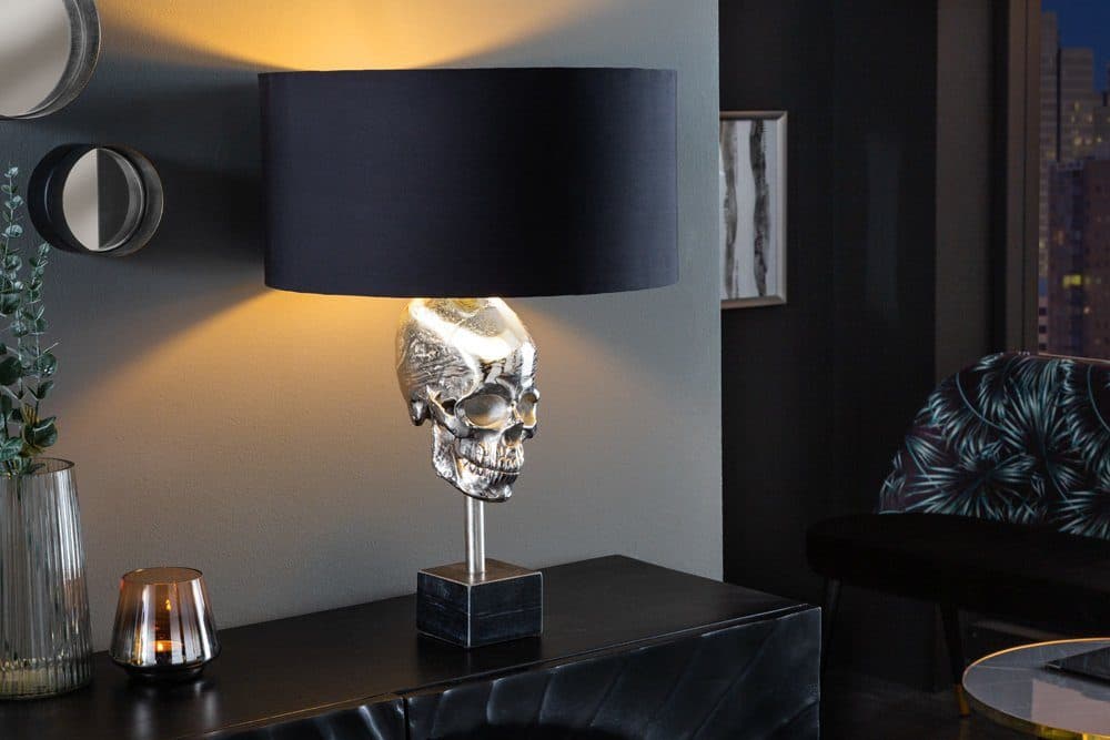 riess-ambiente Tischleuchte SKULL 56cm Schwarz/Silber Totenkopf Modern - Bild 2