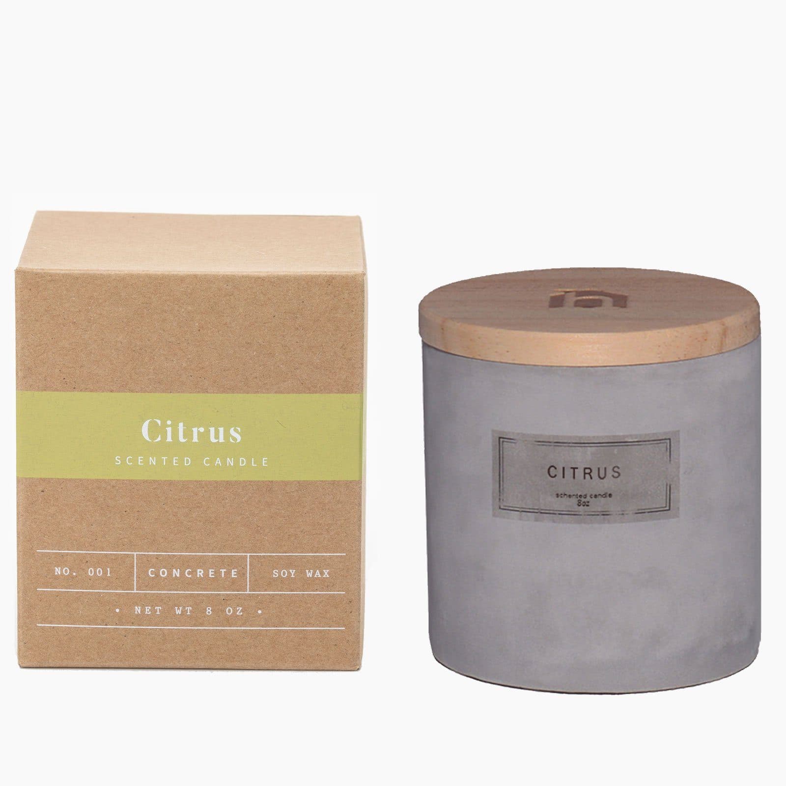 houseproud Duftkerze Concrete Candle Grau Beton Holzdeckel