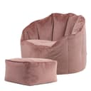 icon Sitzsack Sessel Sirena Rosa Samt mit Hocker XXL Bild 2