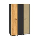 Lomadox Kleiderschrank CASPER-131 3-türig Schwarz Eiche Sandfarben Bild 2