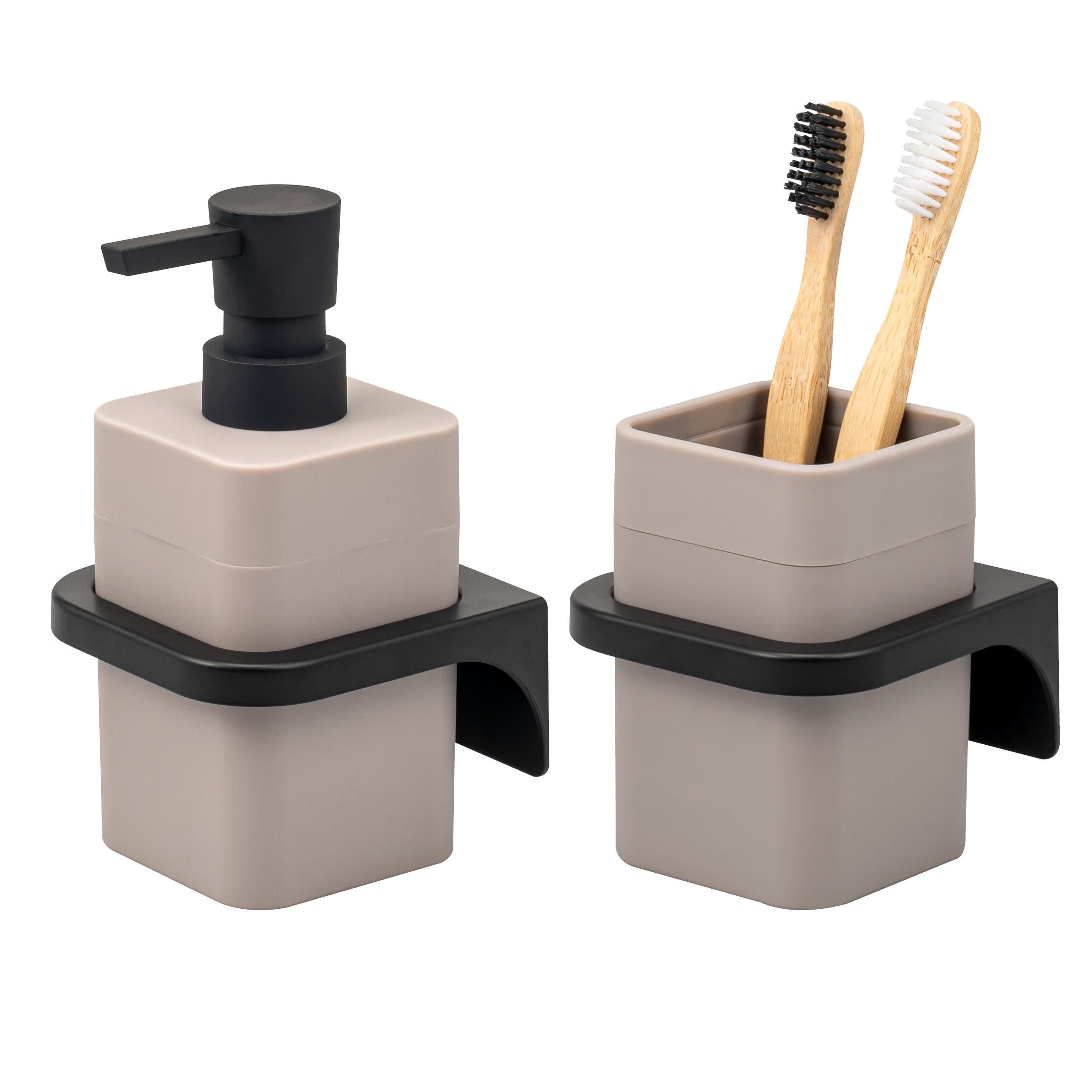 bremermann Badaccessoire-Set SAVONA Softtouch Wandhalterung 2-tlg. Eckig - Bild 2