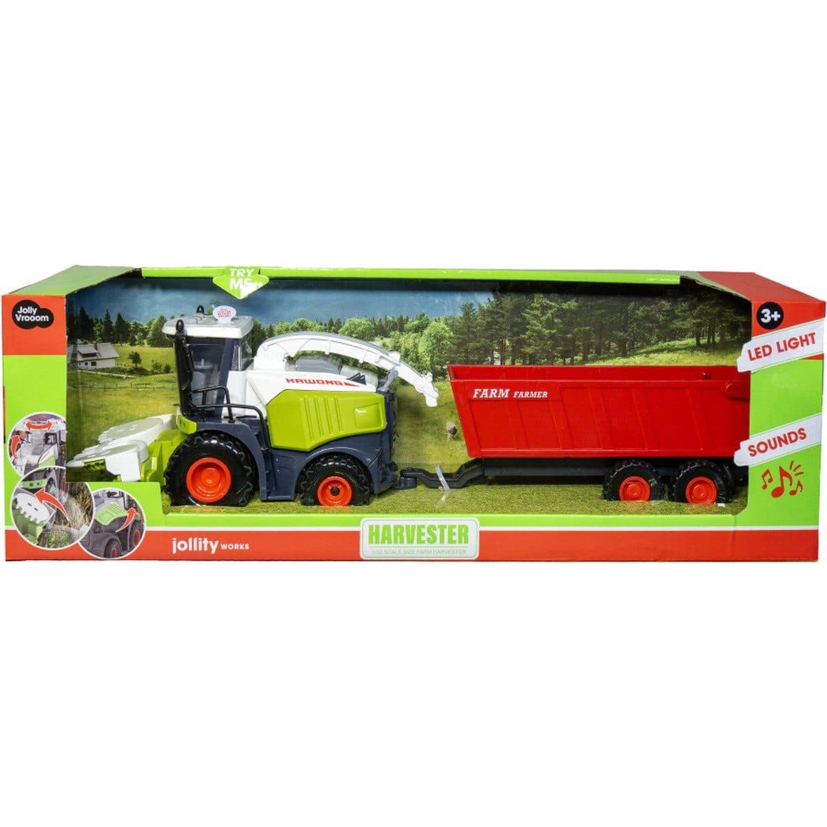 Jollity Spielzeug Mähdrescher mit Anhänger - Robustes Traktor Set - Bild 2
